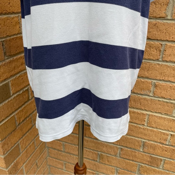 COUNTRY ROAD Blue Stripe Polo Shirt Size L Casual Beach Summer Going Out - Picture 3 of 7